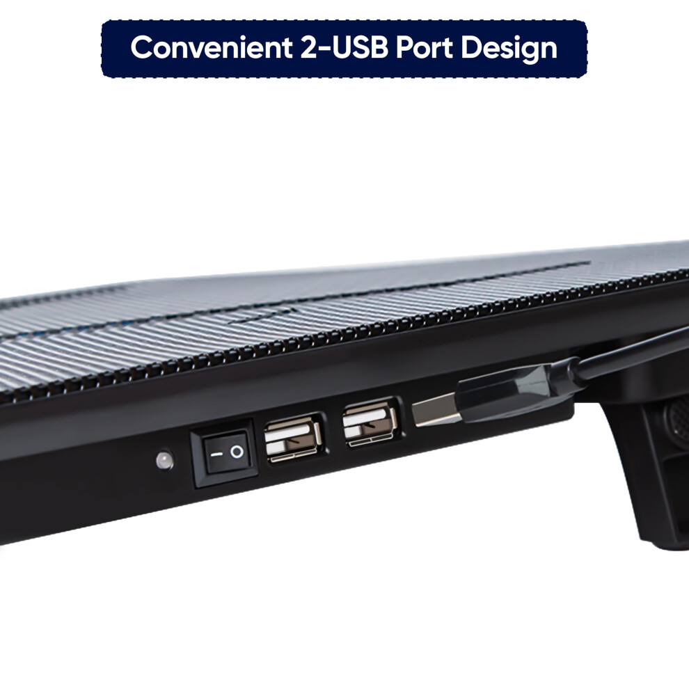 Asab Laptop Cooling Pad With 3 Ultra Quiet Fans Portable Lightweight Laptop Cooler Pad Ventilated Support Adjustable Height And Dual Usb Port Gaming 5001465467570