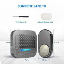 Wireless Doorbell, BYONDSELF, 300m Transmission Range, 55 Ringtones and 5 Volume Levels, with LED Light