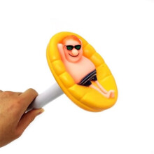 OMABETA Cartoon Drijvende Thermometer, Cartoon Drijvende Zwembadthermometer, Afneembare Tuinthermometer, Geel