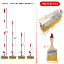 Large Paint Brush 7"Decking Brush,Long Handled Paint 60"Deck Stain Applicator with 3" Paint Brush for Woodstains, Oils, Decking, Fence,Wall and Furni