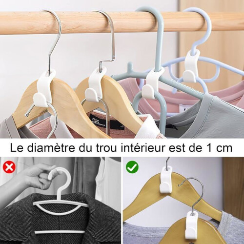 64 Pcs Hanger Hooks, Extension Clips, Connector Hooks for Space Saving Mini Cascading Hangers Organizer (White) 2