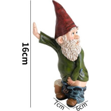 Humoristisch tuinkabouterbeeldje, ondeugende decoratie van waterdicht hars, grappig tuinbeeldje dat stout plast, geschikt voor binnen