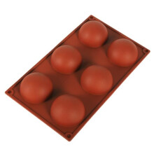 Baking mold - CA486 - Half-sphere Sphere - Silicone - 30x17.5x3.5 cm - Brown