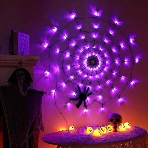 Φωτάκια Halloween - KAKOO - Ιστός Αράχνης - 1,2 μ. - 80 LED - 8 Λειτουργίες 1