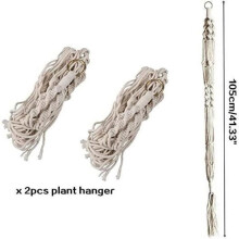 2 Pieces Macrame Plant Hanger Rope - Hanging Flower Pot Holder - Indoor Outdoor Garden Decoration