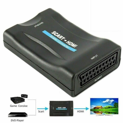 Μετατροπέας SCART σε HDMI - Προσαρμογέας - 1080P - Plug and Play - Μαύρο - Υψηλής Ποιότητας 1