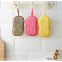 Set of 5 reusable dish sponges, double-action microfiber sponges, antibacterial and durable for cleaning