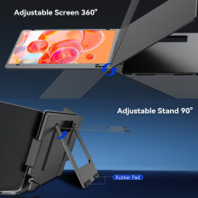 KPKUE Laptop Screen Extender, 14" 1080P FHD IPS Dual Portable Monitor for Laptop, Compatible with 11.6" -15.6" Laptops, One USB-C Cable Plug and Play