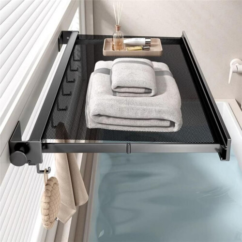 Wall Mounted Drying Racks for Laundry No Drilling Required Drying Rack Bathroom Accessories Clothes Drying Net Towel 1
