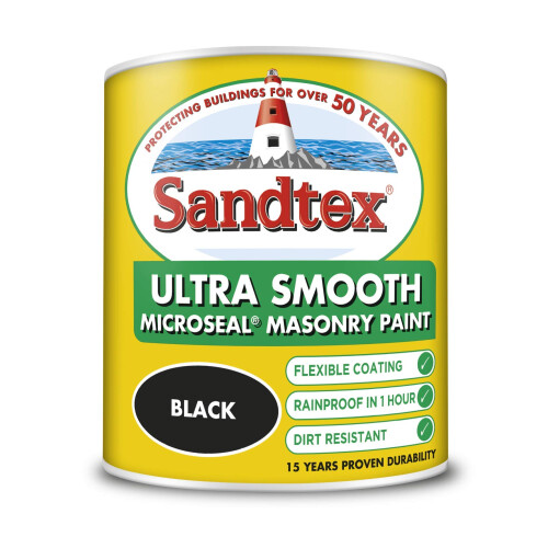 Sandtex Sandtex Sandtex Microseal Smooth Masonry 1L Black