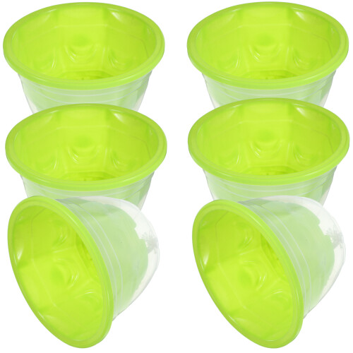 6Sets Decoratieve Zelfbewaterende Bloempotten Lichtgroen Plastic