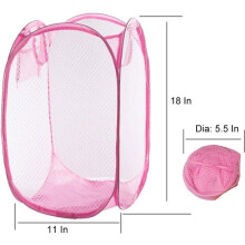Mesh laundry basket, collapsible laundry basket, portable collapsible dirty laundry storage basket