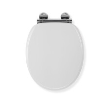 Croydex Lucerne Flexi-Fix Soft Close Wooden Toilet Seat - Quick Release Button for Easy Cleaning and Adjustable Hinges with Top and Bottom Fixings, A