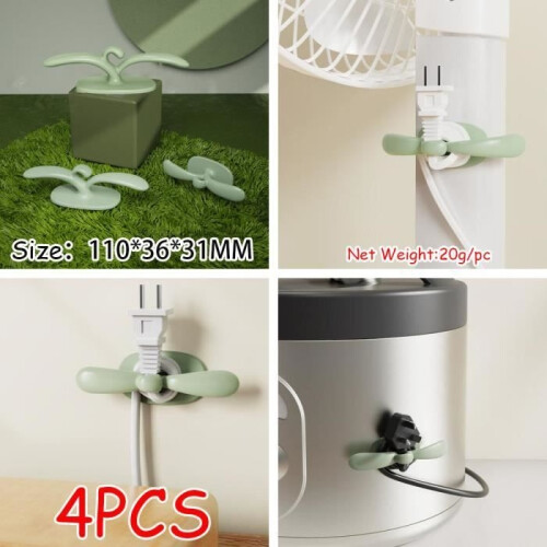Kabelorganisator – Kabelclips – TPR – Grün – 4 Stück 2
