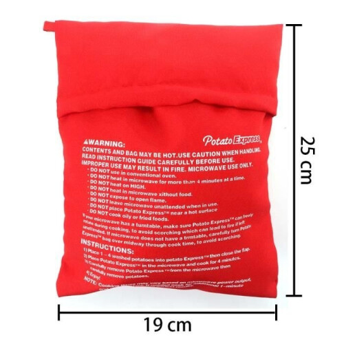 Baking paper and sheets, Microwaveable potato bag, 2 pieces, red, Washable pot, tool - Type 2pcs 2