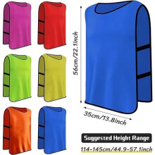 Set of 6 Children's Sports Training Vests, Professional Football Training Vests, Children's Football Vests