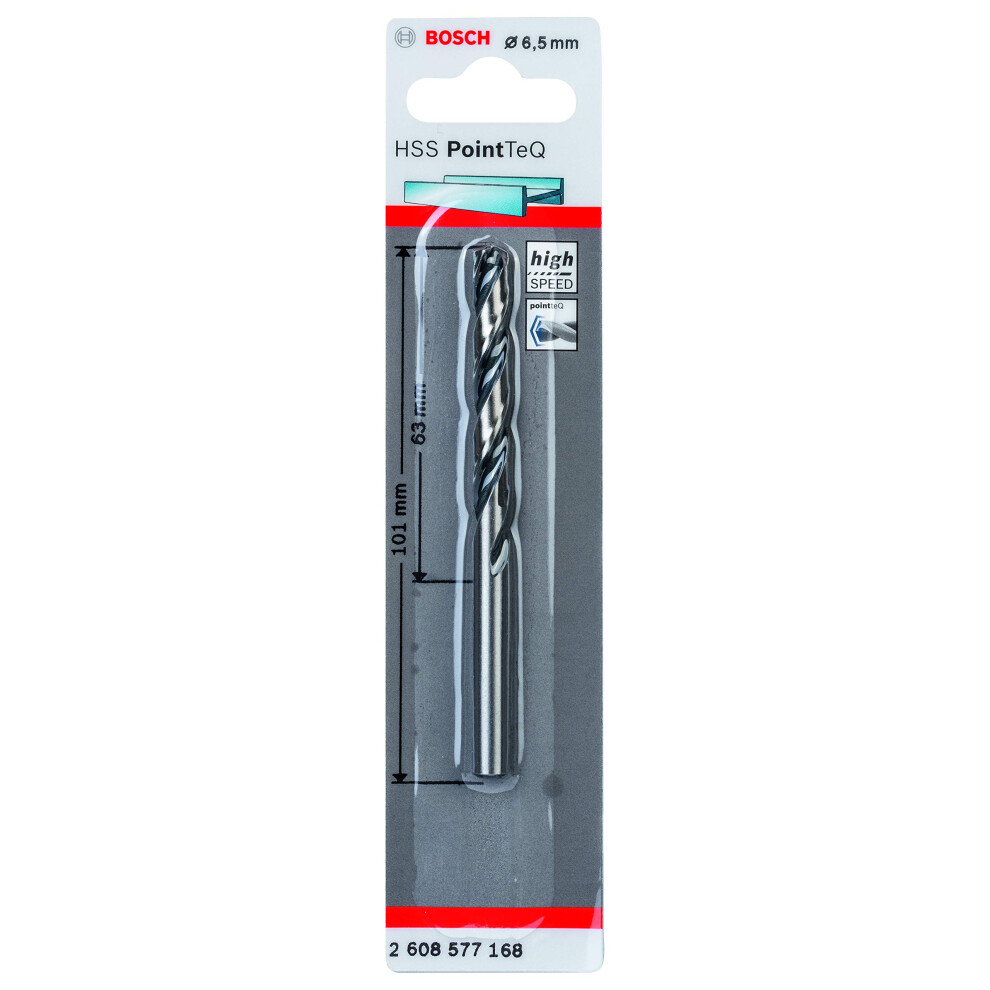 Bosch Professional Pointteq Hss Twist Drill Bit (For Metal, 6.5 X 63 X 101 Mm, Accessories For Drill Driver)