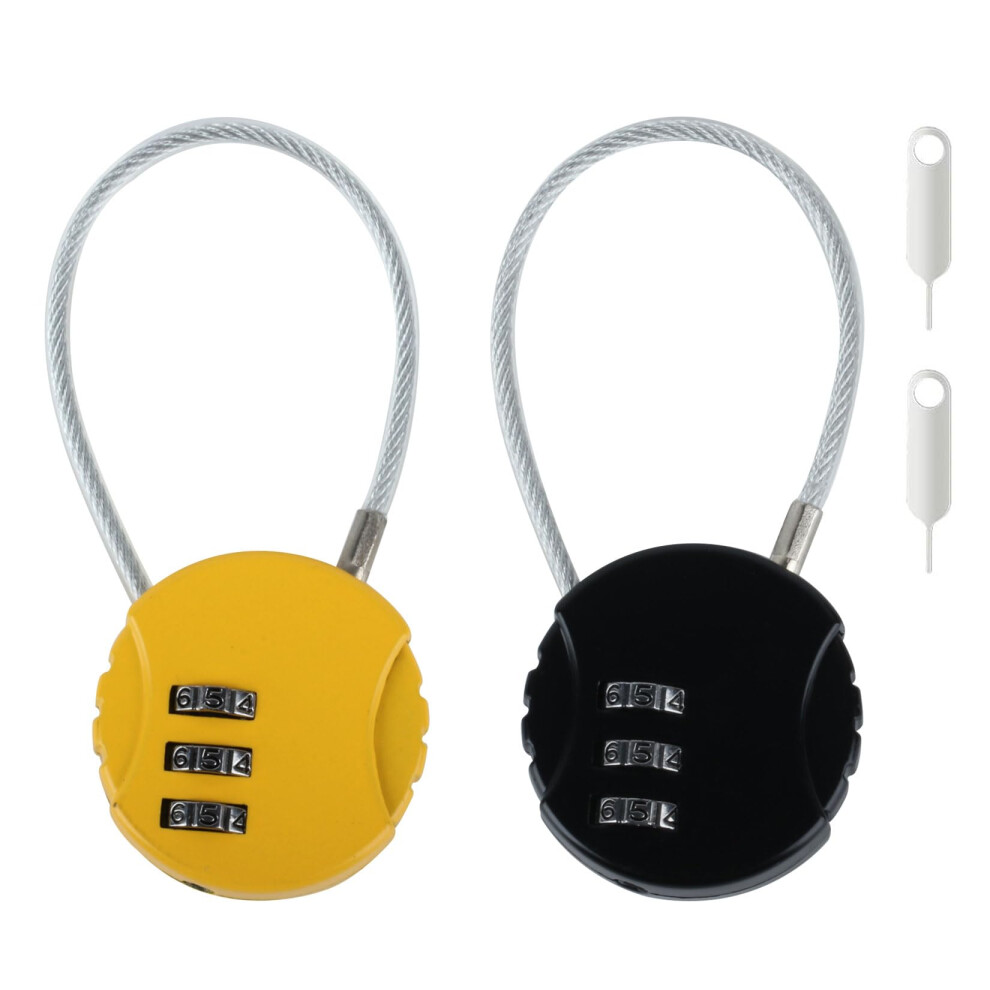 2 Pcs Combination Padlocks, Small Padlock With Combination, Keyless Resettable Padlocks, 3 Digit Combination Security Padlocks, Combination Lock For 5003549403184