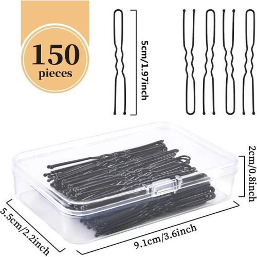Hairpin - Unspecified - 150PCS - Metal - U-Shaped - Black 1