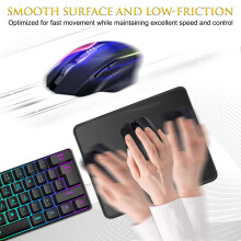 JIKIOU Mouse Mat, 3 Pack Stitched Edges Gaming Mouse Pad Mat, Smooth Comfortable Surface with Non-Slip Rubber Base, Washable Bulk Mouse Pads for Comp