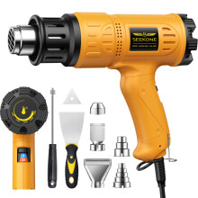 SEEKONE 2000W Professional Hot Air Gun 50- 600 Variable Temperature Control with 2-Temp Settings, Overload Protection, Double Heating Wire Fast