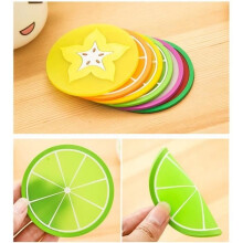 Creative silicone coaster with fruit design, non-slip, 9 cm