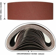 Abrasive belt - YYV - 75 x 457 mm - Grit 1 - 14 pieces - Aluminum oxide