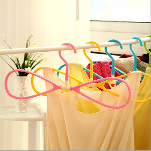6Pcs/Set 8-Shaped Plastic Non-Slip Hanger Space Saving Clothes Drying Rack Hanger Coat Hangers 2