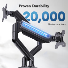 HUANUO Dual Monitor Mount for 2 Monitors up to 32 inches, Each Arm Holds Max 10kg, Dual Monitor Stand with Advanced System, Height-Adjustable/Tilt/Sw