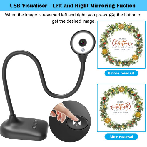 THUSTAND Visualiser for Teaching, USB Document Camera, PC Viewers for Classroom with LED Light, Auto Focus, Image Invert, Fold, for Mac OS, Windows, 2