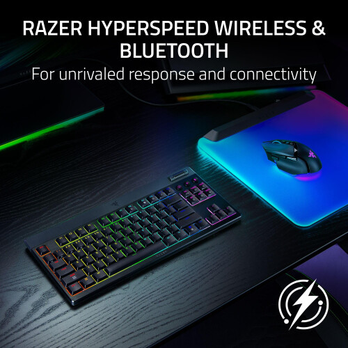 Razer Razer BlackWidow V4 Tenkeyless HyperSpeed Low Profile - Wireless Hot-swappable Gaming Keyboard (HyperSpeed Wireless & BT, Multi-Function Roller & Con 2
