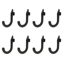 Lot de 8 Crochets de Fixation pour Rack à Squats, Crochets de Rangement pour Élastiques et Barres de Résistance, Système de Rangement DIY