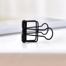 Sealing Clip, Bulldog Metal Clips, 15 Pcs Metal Hinge Clips, 32mm Paper Clip, Bulldog Binder, (Black)