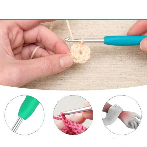 Crochet Hook Needle Set - 41 Pieces - Ergonomic - Sizes from 2 to 8 mm - Assorted Colors 2
