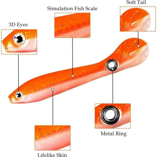 Bionic Soft Silicone Predator Lure Kunstköder für Süß- und Salzwasserangeln - 10 Stück 1