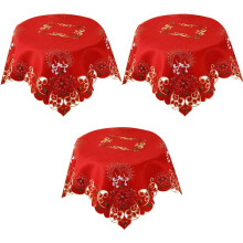 3X Nappe Brodée de Noël, Nappe Ronde éVidée, pour Les éVénements de Banquet de Fête de Xams AU Restaurant, 33 Pouces