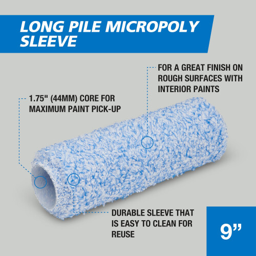 Harris Harris Trade Long Pile Micropoly Roller Sleeve 9" 1