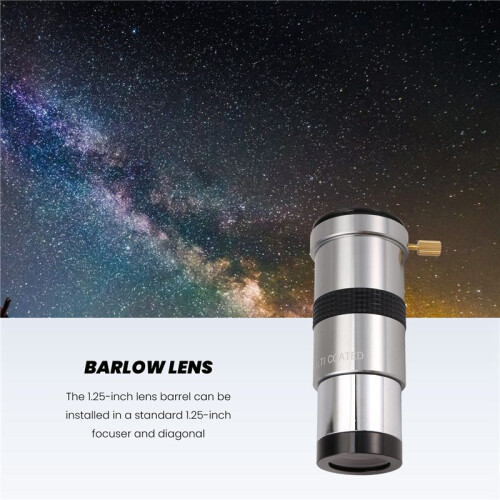F010 1,25 Polegadas 3x Barlow Lens Telescope Acessórios para Telescópio Astronômico Ocular 1