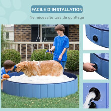 PawHut - Dog Pool - Plastic - 80x80x20cm - Blue