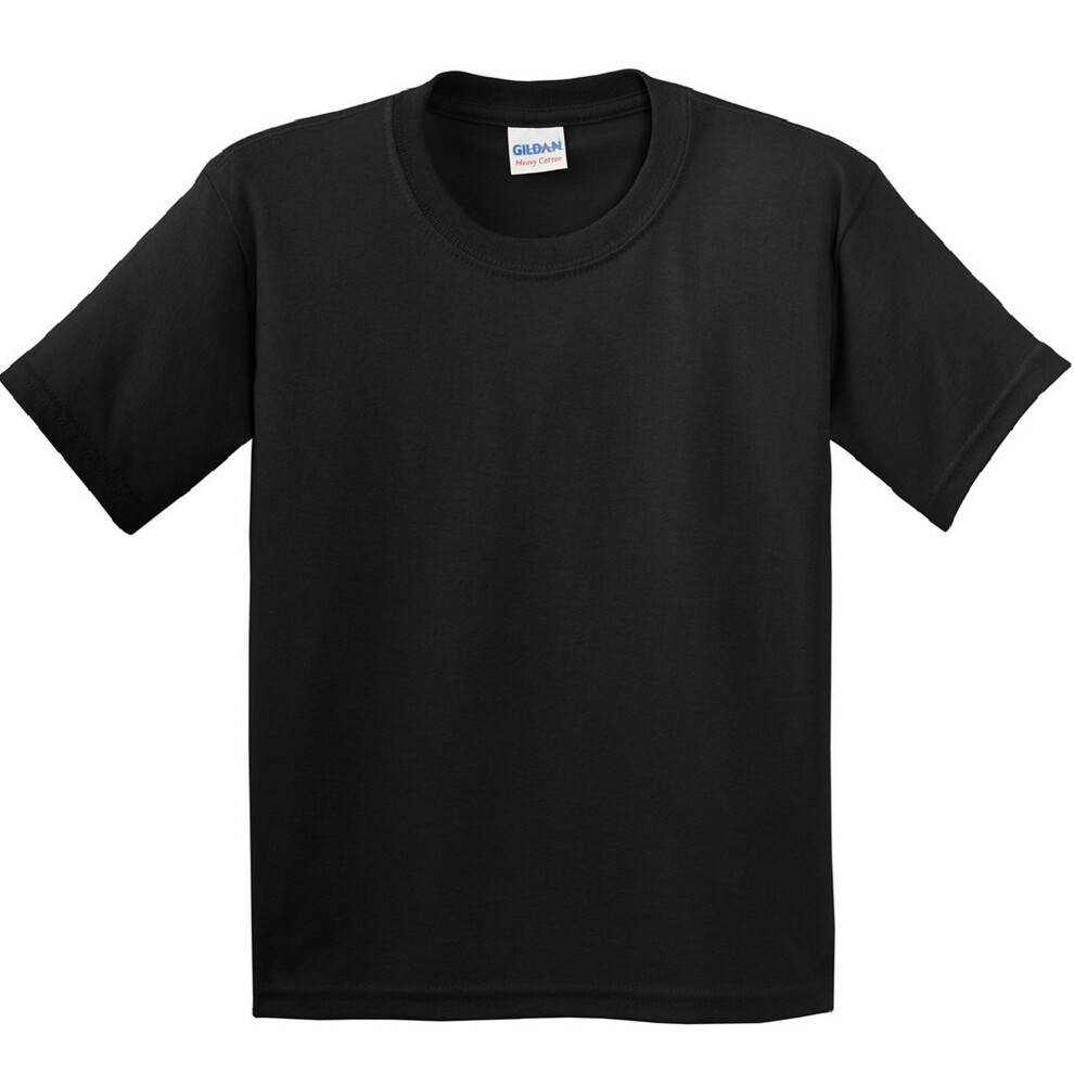 Gildan (Xs, ) Childrens Unisex Heavy Cotton T-Shirt (Pack Of 2) Black