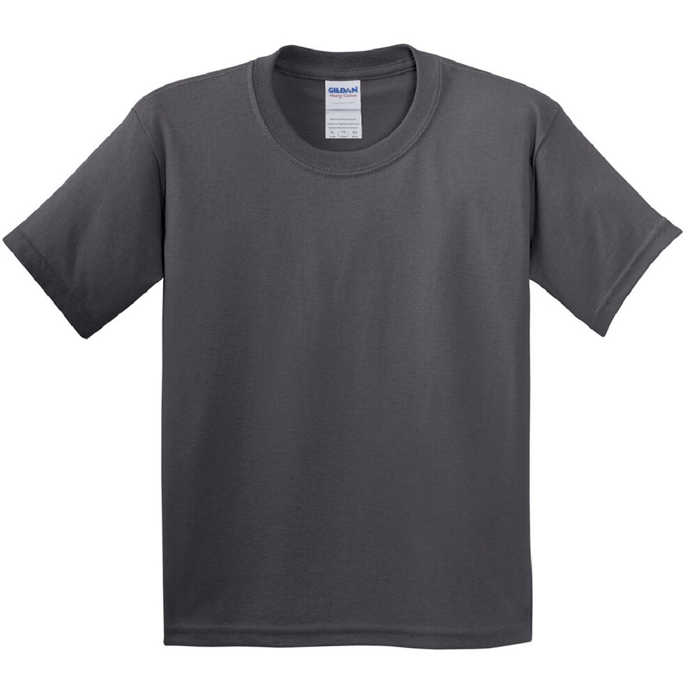 Gildan (Xl, Charcoal) Youth Unisex Heavy Cotton T-Shirt Multicoloured