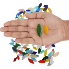 Mosaic Kit - Glass Mosaic - Glass Petals - 80 Pieces - Assorted Colors - Different Sizes