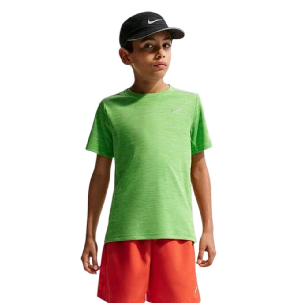 Nike (7-8 Years, Lime) Boys Miler Dri-Fit Training Top Multicoloured