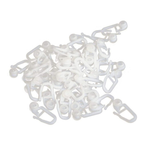 Pack of 100 universal plastic curtain track hooks for curtains 1