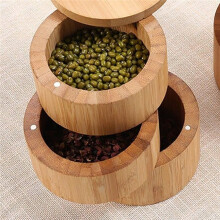 Organizador de Madera de 3 Niveles para Condimentos, Tarro para el Hogar con Tapa de Cierre Magnético, Almacenamiento Compacto para la Cocina -