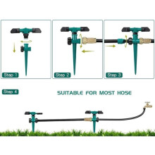Set of 3 360 automatic lawn sprinklers, three-arm rotating sprinkler, automatic lawn watering system, p