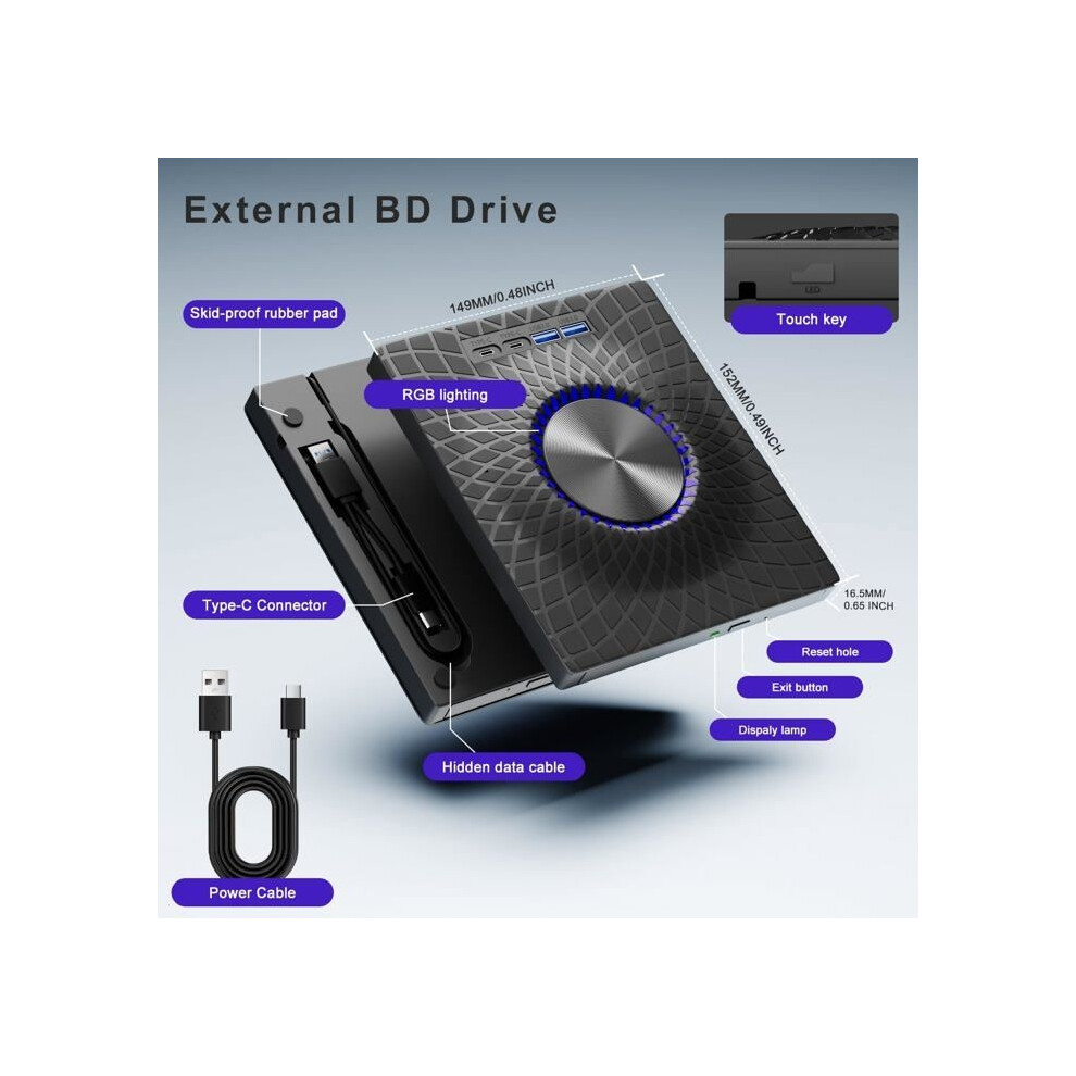 External Cd/Dvd Drive - Fantec - Dvd Burner - Usb 3.0 - Usb-C - Mac And Windows Compatible 9149891721890