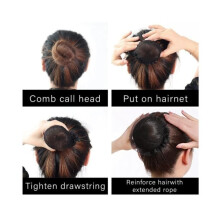 Hair Bun Net - Noname - 10 Pcs - Elastic - Black - Comfortable and Practical