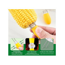 24-Piece BBQ Corn on the Cob Skewers with Handles, Stainless Steel Corn Holders for Barbecue