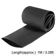 SOURCING MAP Heat Shrink Tubing 70mm Diameter 113mm Width Flat 2:1 Ratio Cable Sleeve Heat Shrink Tube 1m Black